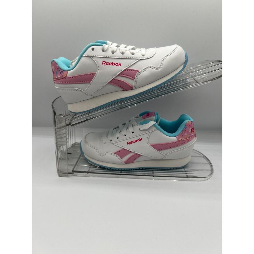 Reebok Royal CL Jog 3.0 Kids White Pink Blue Sneakers Size 11 Toddler